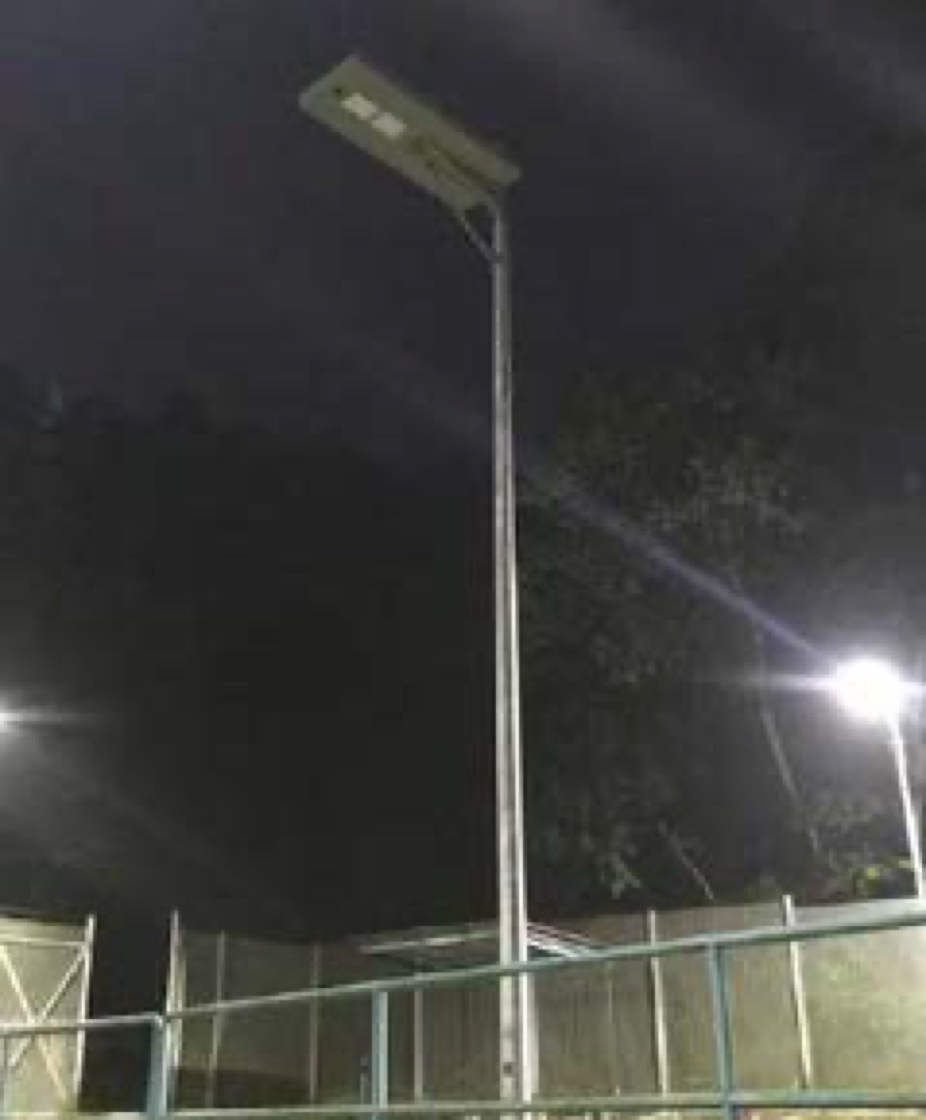Solar street light installation